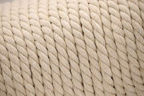 SiAura Material ® - 20m Baumwollkordel, 3mm, grauweiß/Natur
