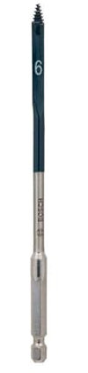 Bosch Professional 1x Mèche plate Self Cut Speed (Bois, avec queue six pans 1/4 Ø 6 mm Longueur 152 mm, Accessoire Perceuse à percussion)