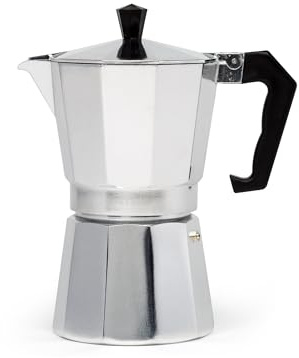 Primula Classic Stovetop Espresso and Coffee Maker, Moka Pot for Italian and Cuban Café Brewing, Greca Coffee Maker, Cafeteras, 6 Espresso Cups, Silver