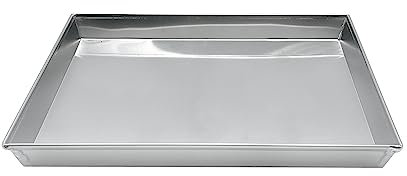 Pentole Agnelli COAL49/345 Teglia Rettangolare in Lega d'Alluminio 3003 con Orlo, Argento, 45 x 35 cm, 1 Pezzo