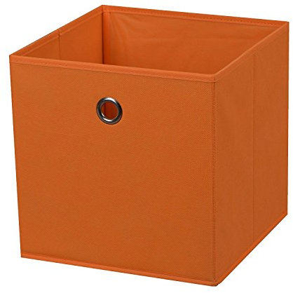 2 Stück Faltbox Orange 28 x 28 x 28 cm Aufbewahrungsbox faltbar