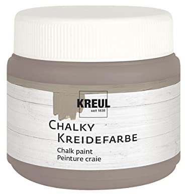 KREUL 75321 - Chalky Kreidefarbe, Mild Mocca in 150 ml Kunststoffdose, sanft - matte Farbe, cremig deckend, schnelltrocknend, für Effekte im Used Look