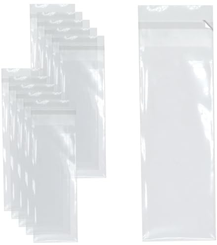 Lot de 1000–40 microns – Auto-adhésives – Pochettes autoscellables en cellophane pour carte d'entretien Fleuriste 65 mm x 90 mm + rabat 30 mm