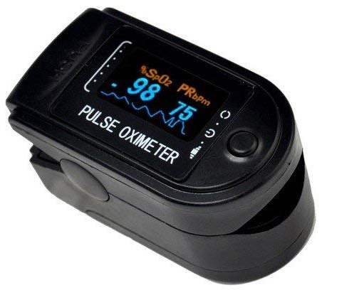 Pulsoximeter CMS 50 D – olika färger – mycket tillbehör (svart)