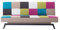 Beliani Minimalistisches Schlafsofa Bunt Patchwork aus Polyester Metallfüße Leeds