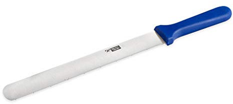 Thermohauser Coltello da panettiere (Acciaio, inossidabile), Macinatura a sega unilaterale, con manico in plastica blu, lama 26 cm