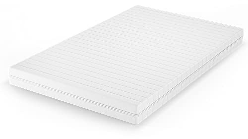 VitaliSpa Matelas en Mousse Froide, Blanc, 120x200cm | H3 degré de dureté, 7 zones, avec housse amovible et surface de couchage à élasticité ponctuelle