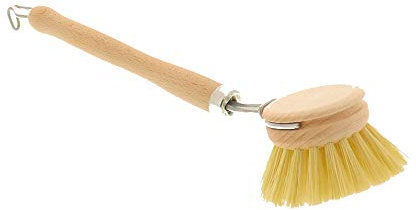 HOFMEISTER® Holz-Spülbürste, 23 cm, Kleiner 4,3 cm Bürstenkopf zum Wechseln, gutes Spülergebnis durch stabile Fibre-Borsten, hitze-beständige Abwasch-Bürste aus Buche, Made in EU