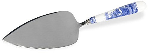 Portmeirion Home & Gifts Spode Blue Italian 25 cm Porcelain handled and Stainless Steel Cake Slice, Cake server Blue/White, BLI1104-X