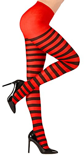 W WIDMANN MILANO Party Fashion - Collants à rayures pour femmes, collants 70 DEN, accessoire pour Halloween et carnaval
