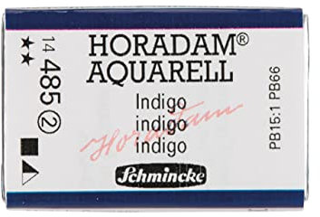 Schmincke – HORADAM® AQUARELL - feinste Künstler-Aquarellfarben, 485 Indigo, 14 485 043, 1/1 Näpfchen