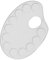 KREUL 4190 - Mischpalette aus Metall, ca. 18,5 x 12,5 cm, Alu Weiß lackiert, oval mit 12 Vertiefungen und Griffloch, für Acryl- und Aquarellmalerei und andere Wasserfarben