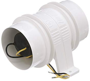 attwood 1733-4 Turbo 3000 Series in-Line Bilge Blower, for 3-Inch Interior Diameter Vent Hose, Water Resistant, 12-Volt