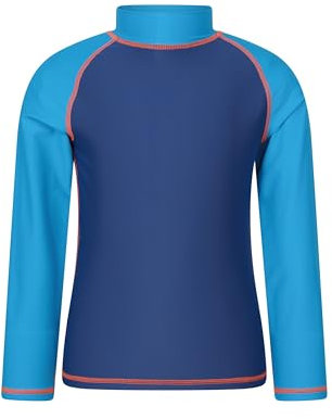 Mountain Warehouse Neoprenanzug Kinder - Langarm-Neoprenanzug mit UV-Schutz Rash Guard, Schwimmanzug für Jungen und Mädchen Blau Kinder 128 EU (7-8 Jahre)