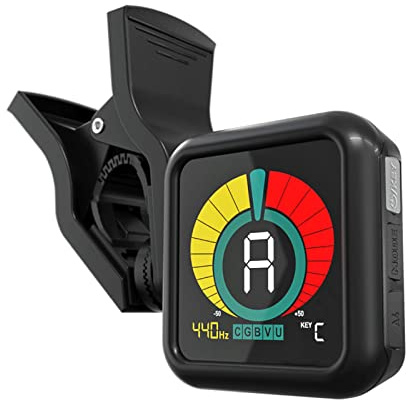 KLIQ UberTuner, Professional Clip-On Tuner for Guitar, Bass, Ukulele, Violin, Mandolin, Banjo & All Instruments, Fast & Accurate Chromatic Tuning with Multi-Key Modes, Black