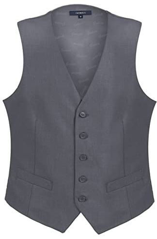 Gioberti Men's Formal Suit Vest Fit for Business or Casual Dress, Gray, Large