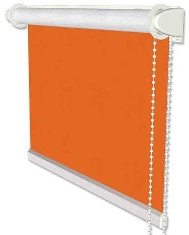 INTERDECO Verdunkelungsrollos/Thermo-Rollo Orange (Terracotta) BxH 98,5 x 175 cm ohne Bohren (Klemmfix-Rollo), Seitenzugrollo mit Silberbeschichtung