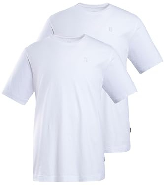 JP 1880 T-shirts - Magliette Girocollo, Confezione Doppia, T-shirt Uomo, Bianco Neve, 6XL