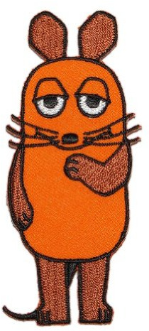 alles-meine.de GmbH die Sendung mit der Maus 4,4 cm * 9,6 cm Bügelbild Aufnäher Applikation Mäuse orange Tier Tiere