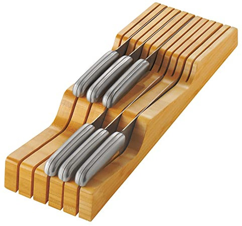 Bambusi - Bloc Couteaux en Bambou pour Tiroir - Capacité de 10 à 15 Couteaux - Couteaux Non-inclus Par : Bambusi.