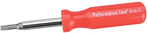 Performance Tool W975 6-in-1 Quick Change Screwdriver With Hex Torque Handle, Chrome Vanadium Steel