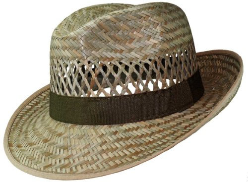 Einfacher Strohhut in Bogartform , Kopfgröße:55