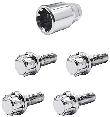 SIMONI RACING BRA/20 Kit 4 Bulloni Antifurto - Bulloni antifurto per Ruote Chiave 19 M12x1.5 Lunghezza 25 mm