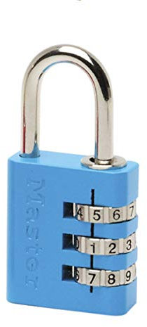 Master Lock 7630EURDCOL Cadenas à Combinaison Programmable en Aluminium, Couleur Aléatoire, 3 x 6,5 x 1,3 cm