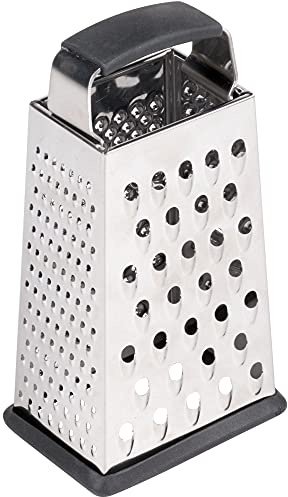 TableCraft SG203BH, Cash & Carry Back Of The House Box Grater, Small 6 Size, 4-Sided Tapered Design, Anti-Slip Base, Dishwasher Safe, Stainless Steel, Ideal for Shredding Veggies and Grating Cheese