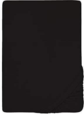 biberna Frottee-Stretch-Spannbetttuch 0012344 schwarz 1x 140x200 cm - 160x200 cm