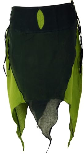 GURU SHOP Zipfelrock Elfen Rock - Dunkelgrün, Damen, Baumwolle, Size:S