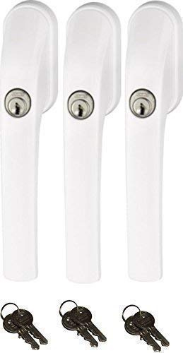 Abus FG300 Bloqueable Manilla Ventana, Blanco, Im Set 3 Piezas Todos Llaves Iguales AL0089 con Total 6 Llave
