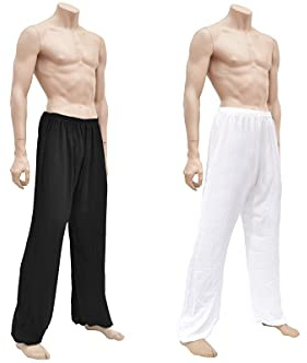 ShenLong - Pantalon Kung-fu, Tai Chi, Viscose+Coton - Blanc, 1m70-1m80