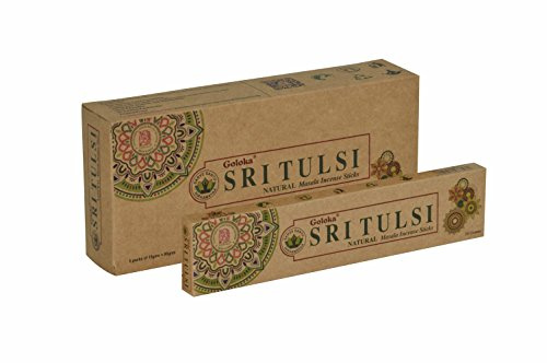 Goloka Organika serie di bastoncini di incenso di fascia alta - 6 scatole da 15 g (totale 90 gm) (Sri tulsi)