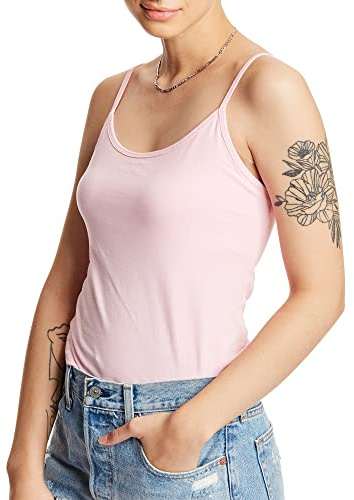 Hanes dam Cami With Built-in Shelf Bra, Stretch Cotton Camisole, Adjustable Straps Cami-skjorta (1-pack)