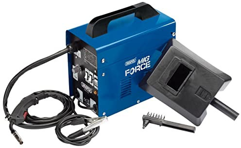 Draper Storm Force 100A MIG Welder | 230V Gasless Turbo Welding Machine |Variable Wire Speed Control for 0.6mm and 0.9mm Wires | 2.5m Welding Torch | Earth Clamp | Mask and Accessories | 63669