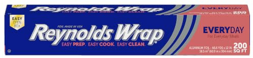 Reynolds Wrap Everyday Strength Aluminum Foil Roll, 12 Inch Wide, 200sq ft