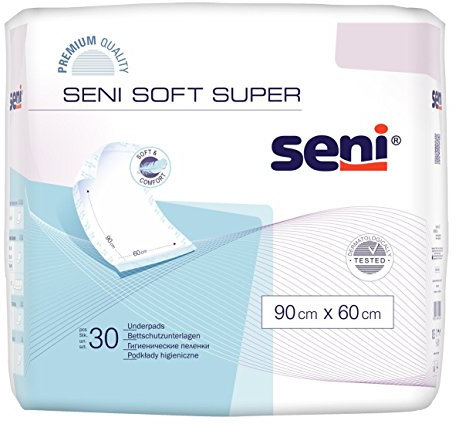 Seni Soft Super Pack 30 Krankenunterlagen 90 cm x 60 cm – 2 Stück