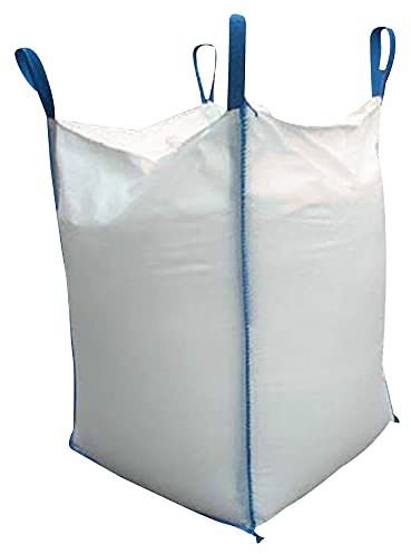 NOOR Transportsack Big Bag 90x90x145cm, 1000 kg Kapazität I Wiederverwendbarer, weißer Containersack für Baustellen mit Feuchtigkeitsschutz