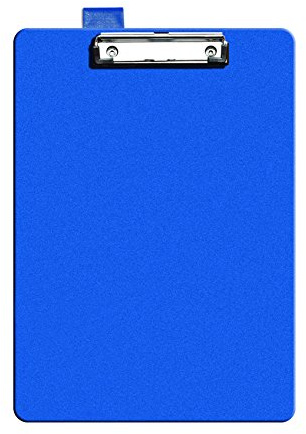 Seco A4+ PVC-beschichtetes Klemmbrett mit robustem Clip - Blau