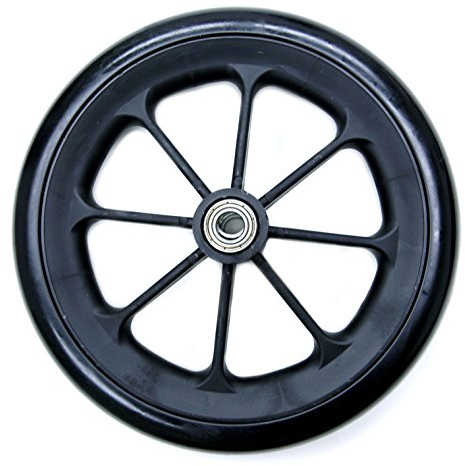 Karman Healthcare Solid Black Caster with 7/16 Bearing, 8 x 1 Inch, 1 Pound; Fits Most Medline, Drive, Invacare, E&J, Guardian, Tuffcare, ALCO & Other Manual Wheelchairs