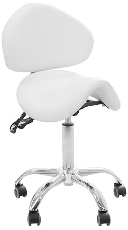 SkinAct Esthetician Saddle Stool (White)