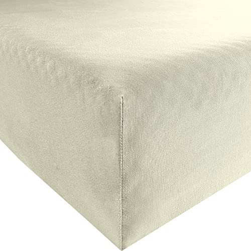 Erwin Müller Spannbettlaken Freising Elasthan-Jersey-Stretch - dehnbar, antipilling, bügelfrei, Rundumgummi - Natur Größe 120x200 cm - 130x220 cm