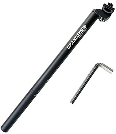 UPANBIKE Extra Long 17.7inch (450mm) Bike Bicycle Aluminium Alloy Seat Post with Micro Adjust Clamp (φ 25.4mm)