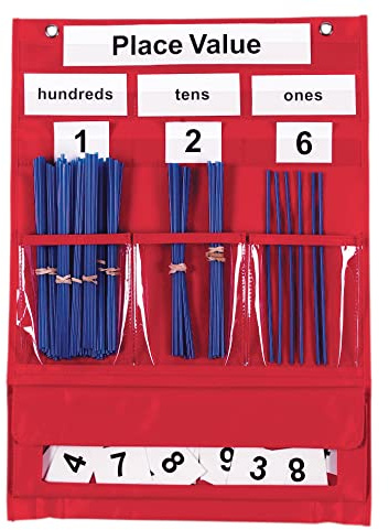Learning Resources Tableau à Poches Valeur de Position et Calcul, Support Éducatif Mathématiques, Activités de Tri, Comptage et Valeur des Nombres, Idéal Maison et Classe