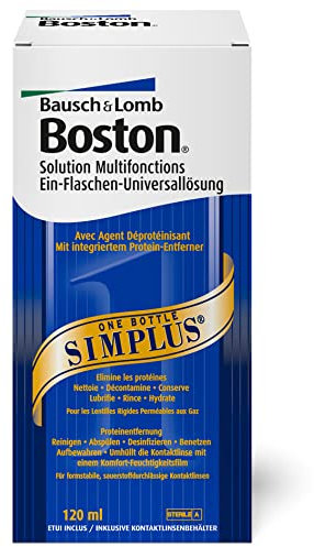 Bausch + Lomb Boston Simplus - Kontaktlinsenreiniger und Aufbewahrungslösung, für harte Kontaktlinsen 1 x 120 ml