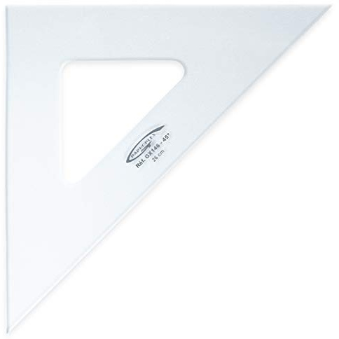 Graphoplex 45° 3 raka kanter 26 cm transparent
