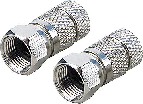 Schwaiger GmbH -FSW7002 531- HQ F-Aufdrehstecker 2-er Set mit Dichtung/ 7 mm Durchmesser/für Koaxialkabel/Verbindung von Stecker und Kabel/ 2 Stück/Silber