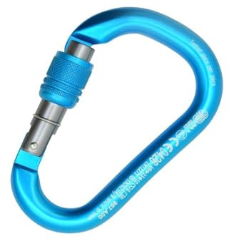 Kong. HMS Napik Screw Sleeve. Moschettone in Alluminio con Ghiera a Vite. Design a Base Larga. Sistema Keylock Antimpiglio. Per Arrampicata e lavoro. Made in Italy. EN 362/B, EN 12275/H. 80g. Turchese