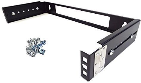 CNAweb 1U 19-Inch Hinged Extendable Wall Mount Bracket Network Equipment Rack - Black